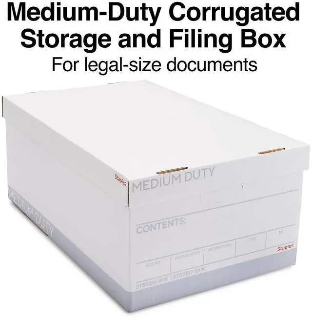 Alt view image 2 of 7 - Medium Duty File Box, Lift Off Lid, Legal, White/Gray, 12/Carton