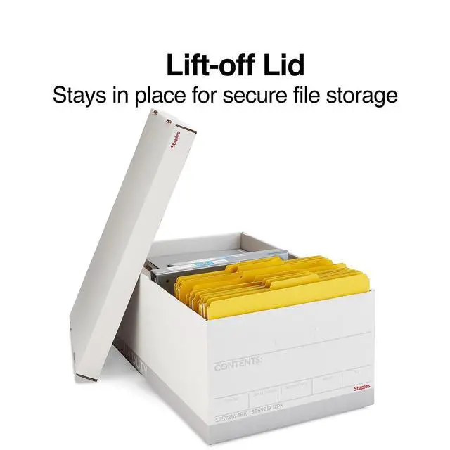Alt view image 3 of 7 - Medium Duty File Box, Lift Off Lid, Legal, White/Gray, 12/Carton