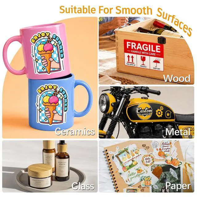 Alt view image 7 of 7 - Premium Matte Printable Vinyl Sticker Paper, 120 Sheets White Bulk Waterproof, for Inkjet & Laser Printers, 8.5x11", Compatible with Cricut, Fast Dry Vivid Prints for Small Business, Etsy