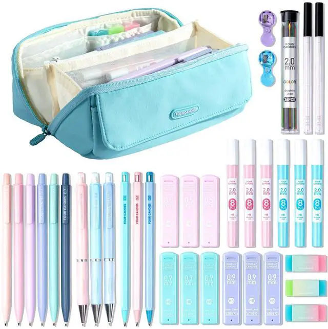 Main image of 36PCS Mechanical Pencil Set with 624 Lead Refills (Light Blue) 0.5mm, 0.7mm, 0.9mm & 2.0mm Mechanical Pencils, Aesthetic School Supplies for Writing, Drawing, Drafting and Note-Taking