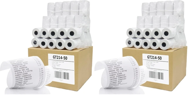 Main image of Thermal Paper Receipt Roll 2-1/4" x 50' BPA Free 50 Rolls (Pack of 2)