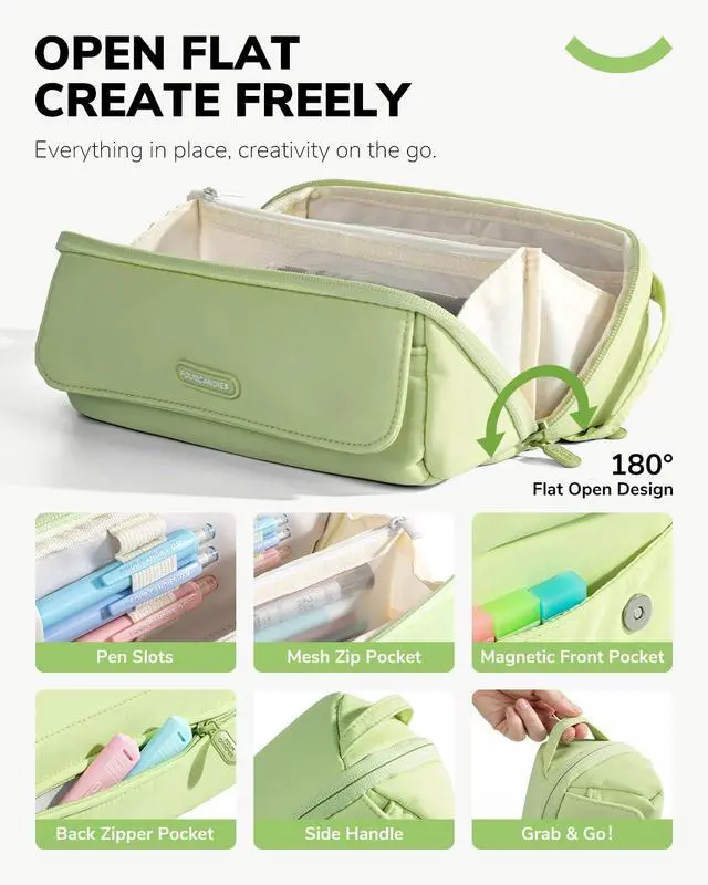 Alt view image 4 of 7 - 36PCS Mechanical Pencil Set with 624 Lead Refills(Light Green) 0.5mm, 0.7mm, 0.9mm & 2.0mm Mechanical Pencils, Aesthetic School Supplies for Writing, Drawing, Drafting and Note-Taking