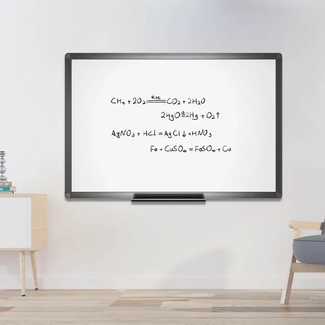 Alt view image 6 of 7 - Magnetic Dry Erase Board, 48 x 24 Inches, Black Aluminium Frame Includes 1 Eraser, 2 Markers & 4 Magnets, Wall Mounted Whiteboard for School Office and Home
