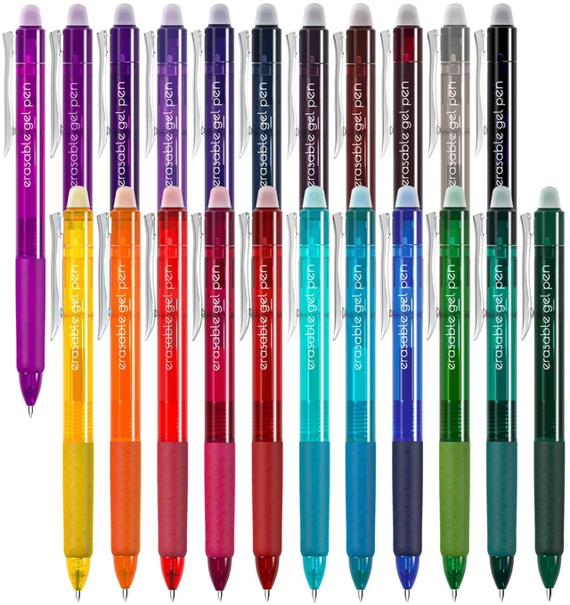 Main image of 22 Colors Retractable Erasable Gel Pens Clicker, Fine Point(0.7), Make Mistakes Disappear, Premium Comfort Grip for Drawing Writing Planner and Crossword Puzzles