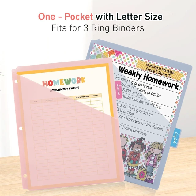 Alt view image 3 of 7 - 6-Tab Binders Dividers for 3 Ring Binder, 60 Counts Binder Dividers Index with One Pockets, Letter Size 8.5 x 11'', Morandi Colors (10)