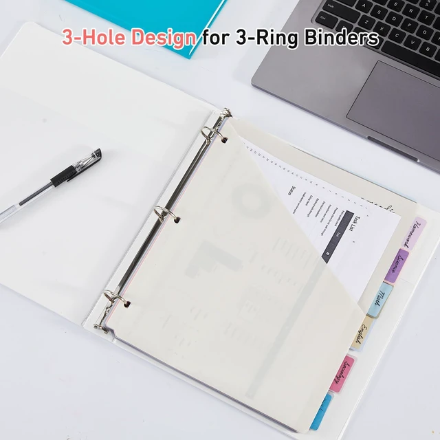 Alt view image 6 of 7 - 6-Tab Dividers for 3 Ring Binder, 20 Count Binder Dividers with Pockets Fit 8-1/2" x 11 Sheet, Morandi Colors