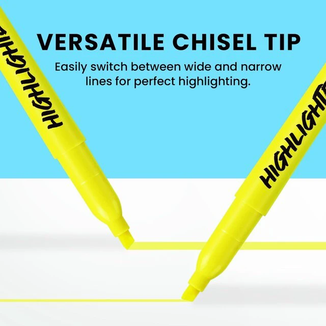 Alt view image 3 of 7 - 192 Pack Highlighters, Yellow, Value Bulk Pack, Chisel Tip Markers with Smooth Quick-Drying Ink, Broad & Precise Lines for Notes, Suitable for School, Office, and Daily Use
