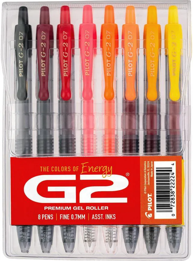 Main image of G2 Gel Roller Pens, G2 Boost Red Pens Pack, 8 Pack Pouch, Assorted