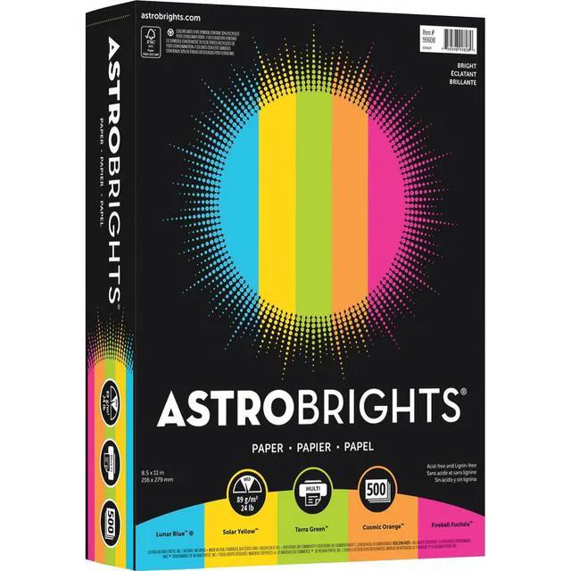 Alt view image 6 of 7 - Astrobrights® Bright Color Paper, Letter Size Paper, 24 lb, Assorted Colors, 500 Sheets