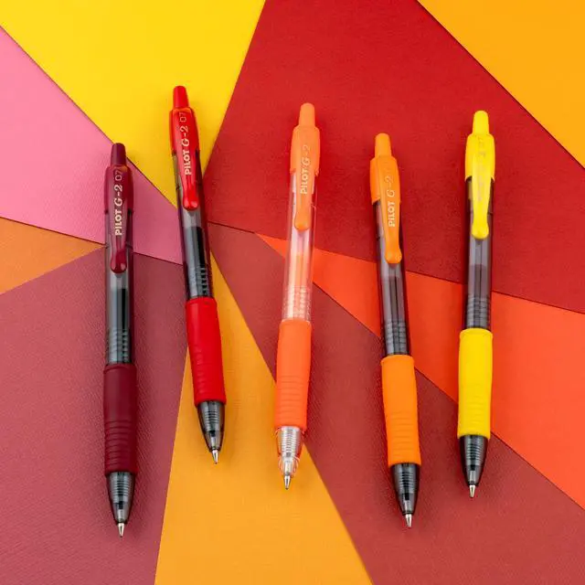 Alt view image 6 of 7 - G2 Gel Roller Pens, G2 Boost Red Pens Pack, 8 Pack Pouch, Assorted