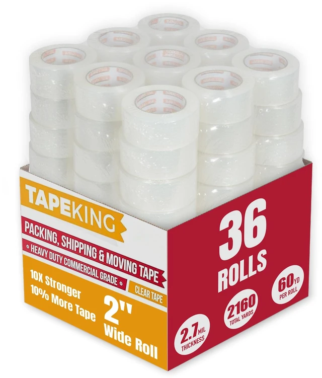 Main image of Clear Packing (36 Rolls) | 60 Yards Per Roll Heavy Duty Packing 2.7mil Strong Adhesive for Moving Boxes, Shipping Cartons, Office Use, Storage & Wrapping (2160 Yard)