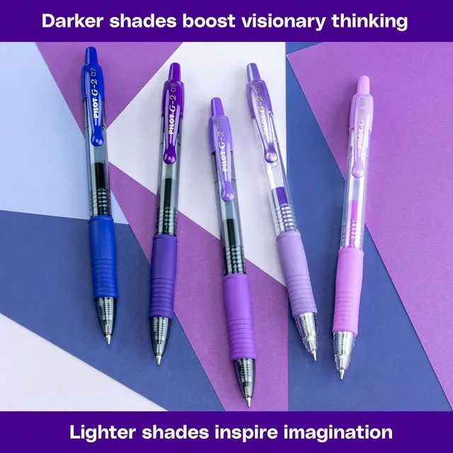 Alt view image 5 of 7 - G2 Gel Roller Pens, G2 Boost Purple Pens Pack, 8 Pack Pouch, Assorted