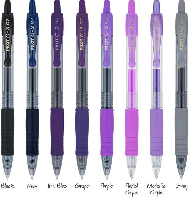 Alt view image 6 of 7 - G2 Gel Roller Pens, G2 Boost Purple Pens Pack, 8 Pack Pouch, Assorted