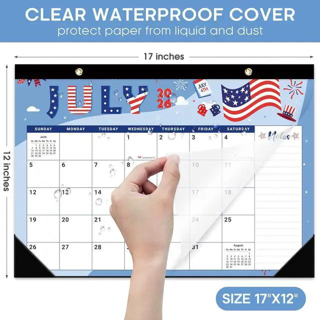 Alt view image 4 of 7 - Desk Calendar 2026-2027, Jul 2026-Dec 2027, 18-Month, 17" x 12" 18-Month Calendar, Large Monthly Desktop & Wall Calendar for Home & Office, Planning and Organization, Festival