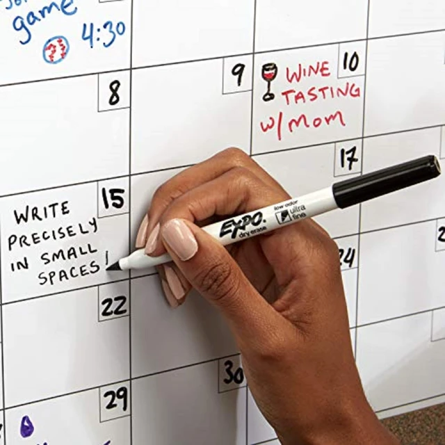 Alt view image 5 of 6 - Low-Odor Dry Erase Markers, Ultra-Fine Tip, Black, 4 Count (Pack of 2)