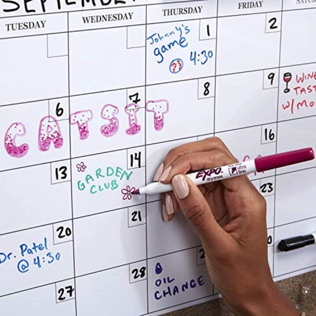 Alt view image 6 of 6 - Low-Odor Dry Erase Markers, Ultra-Fine Tip, Black, 4 Count (Pack of 2)
