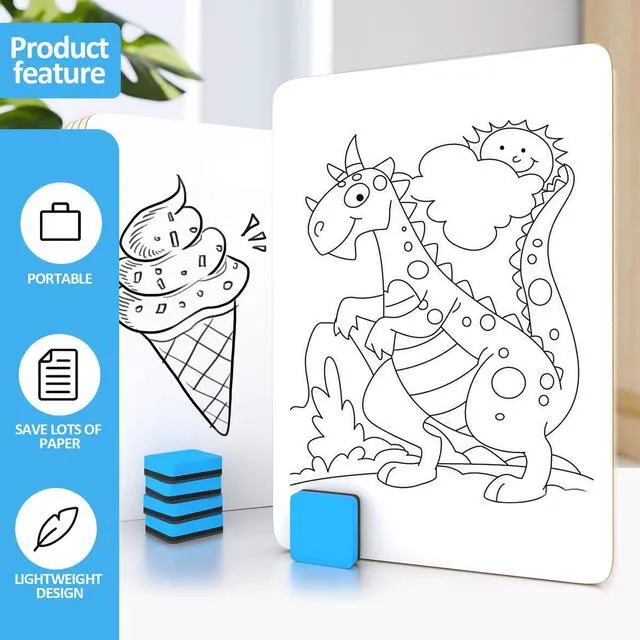 Alt view image 5 of 7 - 26 Pack Double Sided Dry Erase Boards with 26 Erasers, 12.5 x 9 Inch Double-Sided Reusable Small White Board, Smooth Writing & Wipe-Clean Design, Portable Study Whiteboard