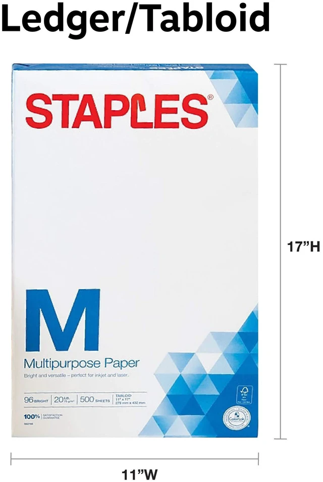 Alt view image 2 of 2 - Inkjet Paper, 11x17 Inch, 20 lb., 1 Carton of 5 Reams