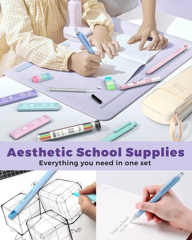 Alt view image 7 of 7 - 36PCS Mechanical Pencil Set with 624 Lead Refills (Cream) 0.5mm - 2.0mm Mechanical Pencils, Aesthetic School Supplies for Writing, Drawing, Drafting, Note-Taking & Back to School