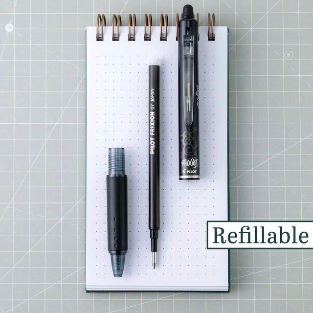 Alt view image 2 of 6 - Frixion Erasable Pens, Fine Point 0.7mm Pack of 12 Black Retractable Ink Pens + 4 Bonus Refills