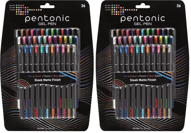 Main image of Gel Pens, 36 Count, 36 Assorted Colors (Assorted Color, Neon, Pastel & Glitter), Medium & Fine Point, Smooth Writing For Journaling (1002358) (Pack of 2)