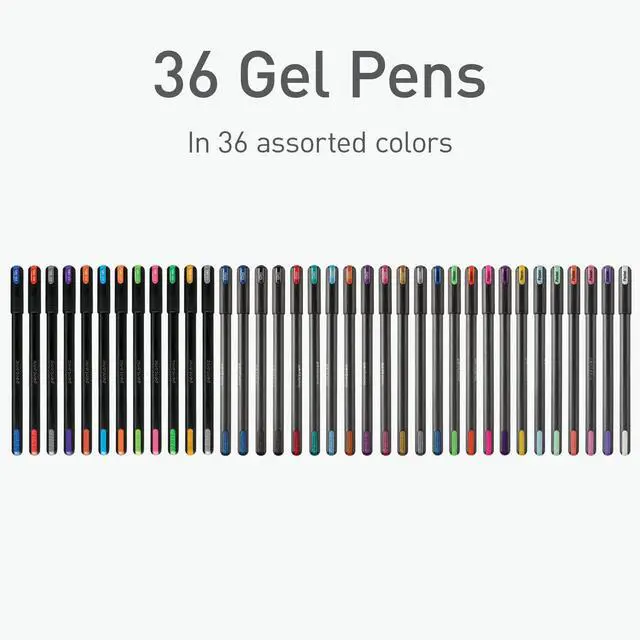 Alt view image 3 of 7 - Gel Pens, 36 Count, 36 Assorted Colors (Assorted Color, Neon, Pastel & Glitter), Medium & Fine Point, Smooth Writing For Journaling (1002358) (Pack of 2)
