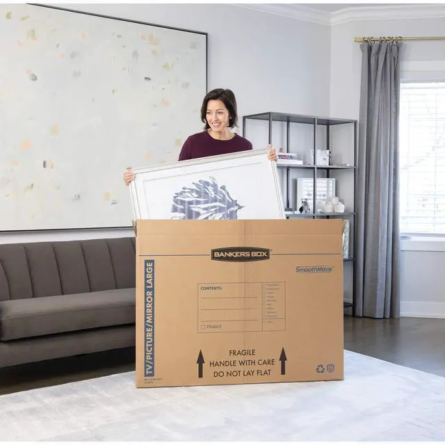 Alt view image 5 of 7 - 4-Pack Large TV/Picture/Mirror Moving Boxes Protect TVs, mirrors, and framed art with rigid moving boxes sized for flat, fragile items