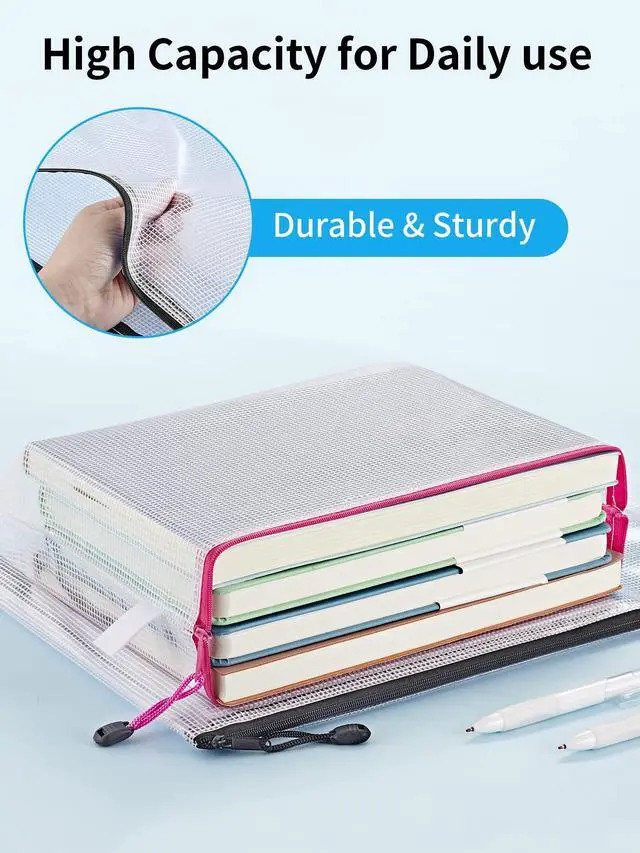 Alt view image 5 of 7 - 72Pcs Mesh Zipper Pouch Bags, 8 Sizes Waterproof Zipper Bags Multi-use Travel Bags for Office, School, Board Game, Puzzles, Cosmetics, Travel Accessories, and Home Organization, 9 colors