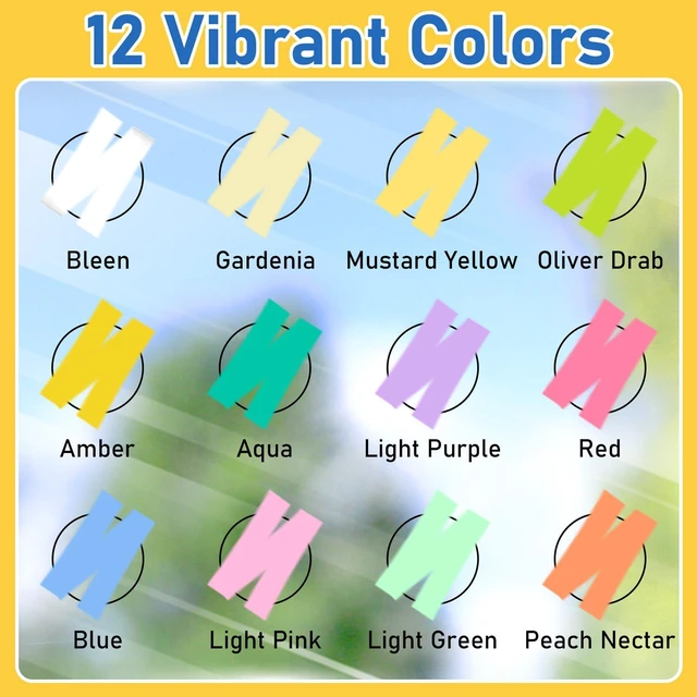 Alt view image 2 of 7 - Window Markers, Jumbo Chalk Markers, 10mm Thick Tip, 12 Colors Pastel Color, for Blackboard, Washable Car Marker for Chalkboard Glass Mirrow