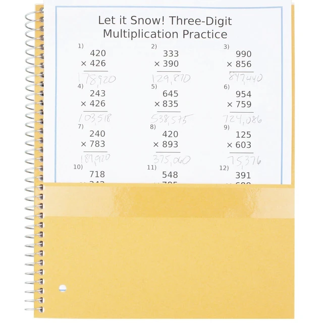 Alt view image 3 of 7 - Spiral Notebook + Study App, 5 Subject, Wide Ruled Paper, 8" x 10-1/2", 200 Sheets, Fights Ink Bleed, Water Resistant Cover, Black (72045) (Pack of 2)