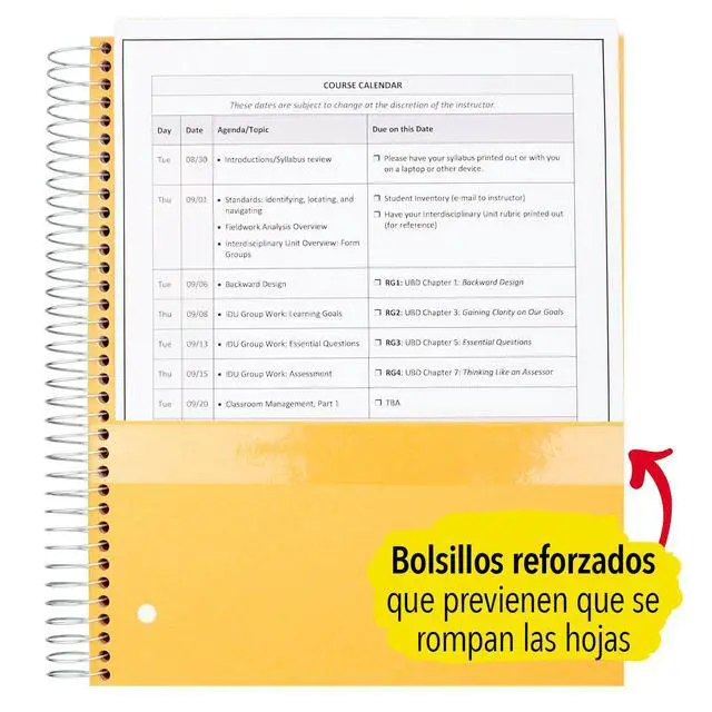 Alt view image 2 of 7 - Spiral Notebook + Study App, 5 Subject, Wide Ruled Paper, 8" x 10-1/2", 200 Sheets, Fights Ink Bleed, Water Resistant Cover, Black (72045) (Pack of 2)
