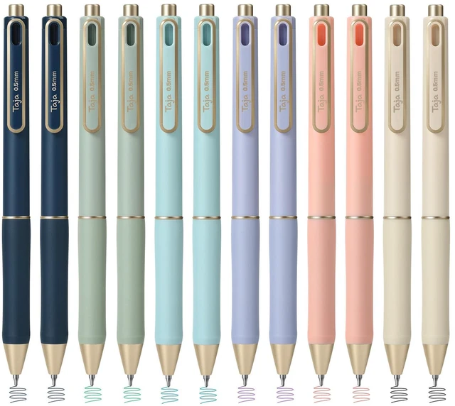Main image of Gel Pens, 12 Pcs Quick Dry Color Ink Pens, 0.5mm Fine Point, Pastel Retractable Pens with Soft Grip, Smooth Writing for Journaling and Note Taking, Cute Aesthetic Design for Women & Men