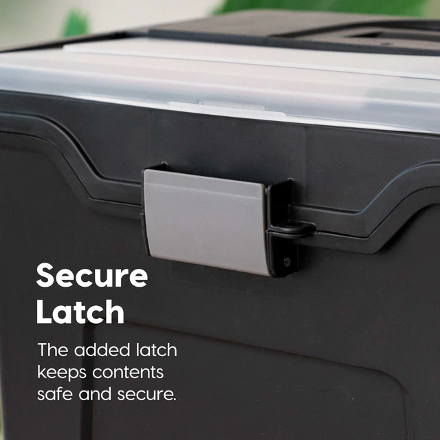 Alt view image 3 of 7 - File Box Organizer with Lid, Letter File, 4-Pack, Black Carry letter size files, documents and paperwork with a portable handle and secure lid for organized storage on the go