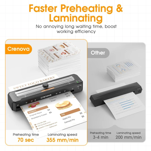 Alt view image 2 of 7 - Laminator Machine with 12 Laminating Sheets, A3 Laminating Machine Hot & Cold with Trimmer Corner Rounder, Fast Warm Technology, 13-Inch Laminator for Home Office School Business