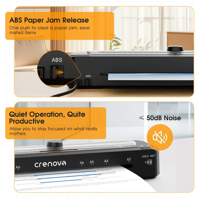 Alt view image 5 of 7 - Laminator Machine with 12 Laminating Sheets, A3 Laminating Machine Hot & Cold with Trimmer Corner Rounder, Fast Warm Technology, 13-Inch Laminator for Home Office School Business