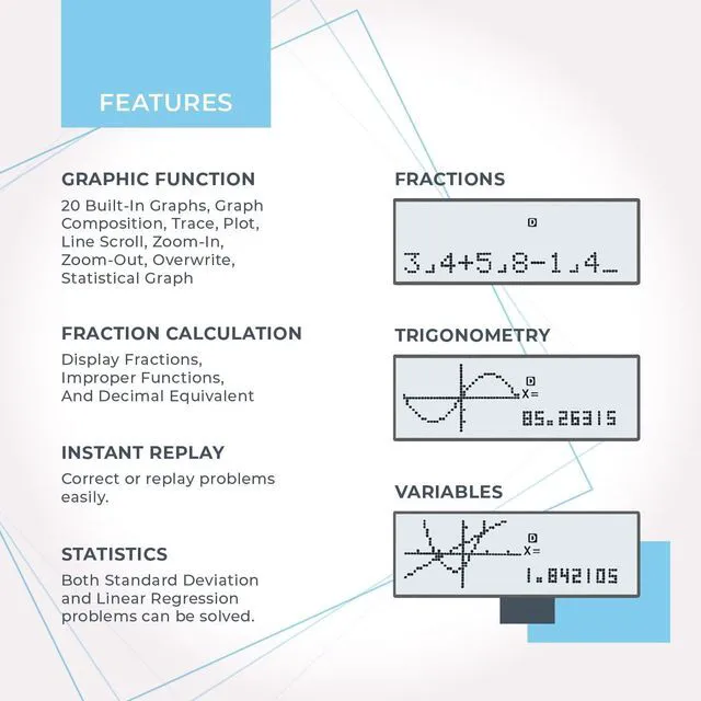 Alt view image 2 of 7 - Scientific Calculators with Graphic Functions, Graphing Calculators with Multiple Modes, Scientific Calculators for Students, High School or College Courses, Calculadora Cientifica, CS-229
