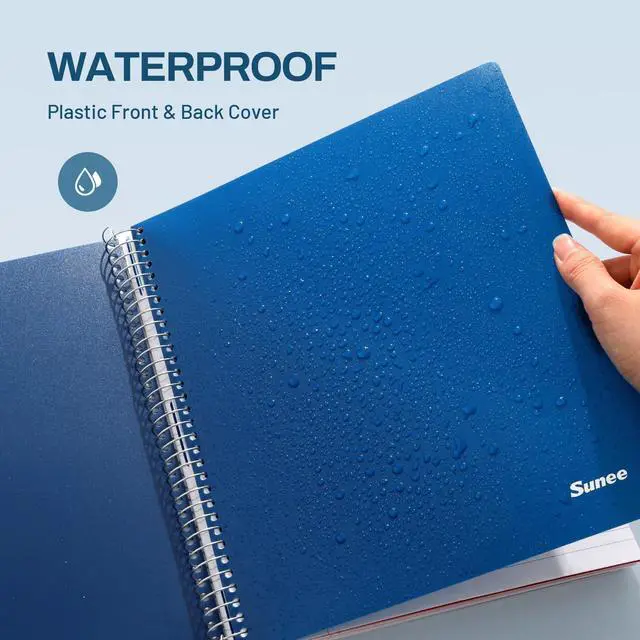 Alt view image 5 of 7 - 5 Subject Notebook College Ruled - 400 Pages, 9"x11", 5 Pocket Colored Dividers, 3-Hole Punched Paper, Dark Blue