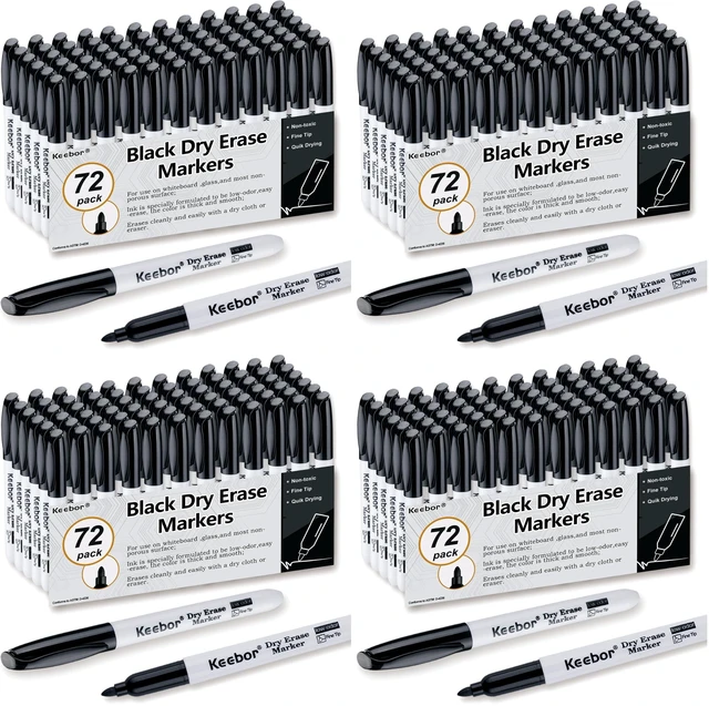 Main image of Fine Tip Dry Erase Markers - Bold Black, Long-Lasting ink, Low-Odor - 288 Pack Whiteboard Markers Bulk for Home, Office, Back to School Supplies