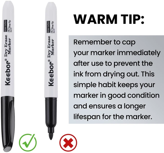 Alt view image 6 of 6 - Fine Tip Dry Erase Markers - Bold Black, Long-Lasting ink, Low-Odor - 72 Pack Whiteboard Markers Bulk for Home, Office, Back to School Supplies