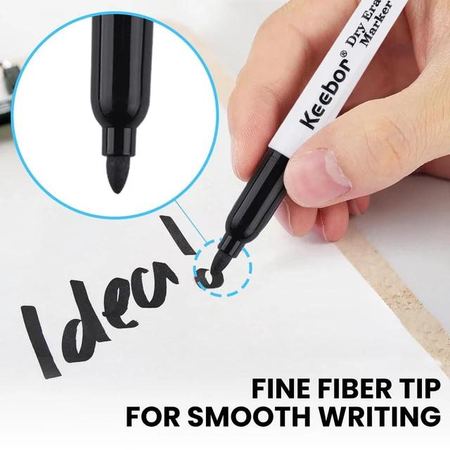 Alt view image 4 of 6 - Fine Tip Dry Erase Markers - Bold Black, Long-Lasting ink, Low-Odor - 72 Pack Whiteboard Markers Bulk for Home, Office, Back to School Supplies