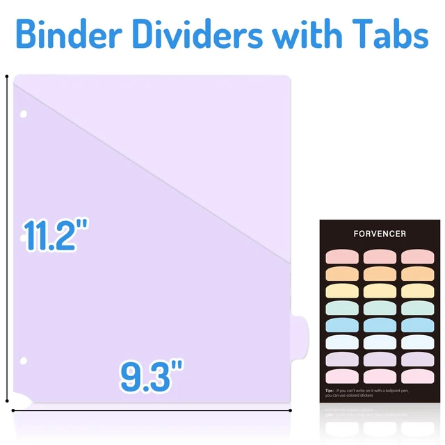 Alt view image 2 of 7 - 96 Count Dividers for 3 Ring Binder, 8 tabs Binder Dividers Dividers with Pockets, Binder Dividers with Tabs for School Office and Home Organization, Multicolor, 12 Sets