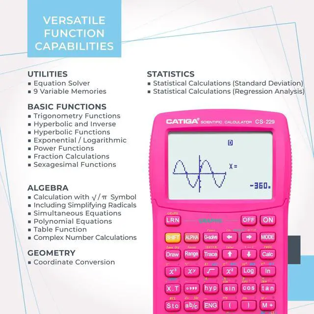 Alt view image 4 of 7 - Scientific Calculators with Graphic Functions, Graphing Calculators with Multiple Modes, Scientific Calculators for Students, High School or College Courses, Calculadora Cientifica, CS-229