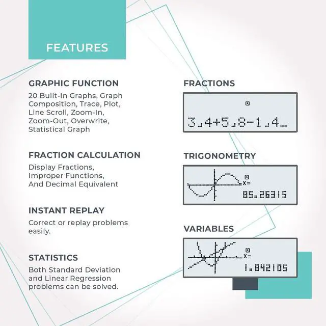 Alt view image 2 of 7 - Scientific Calculators with Graphic Functions, Graphing Calculators with Multiple Modes, Scientific Calculators for Students, High School or College Courses, Calculadora Cientifica, CS-229