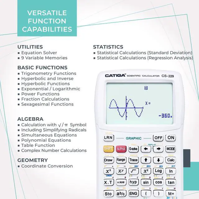 Alt view image 4 of 7 - Scientific Calculators with Graphic Functions, Graphing Calculators with Multiple Modes, Scientific Calculators for Students, High School or College Courses, Calculadora Cientifica, CS-229
