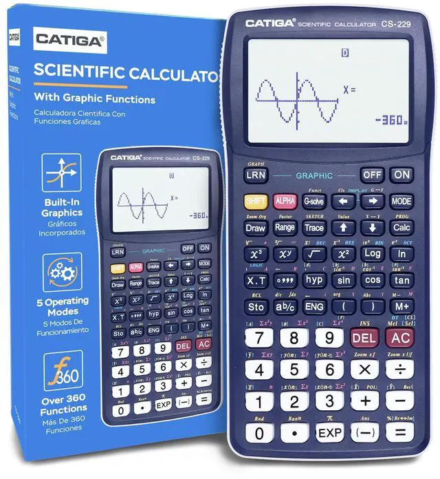 Main image of Scientific Calculators with Graphic Functions, Graphing Calculators with Multiple Modes, Scientific Calculators for Students, High School or College Courses, Calculadora Cientifica, CS-229