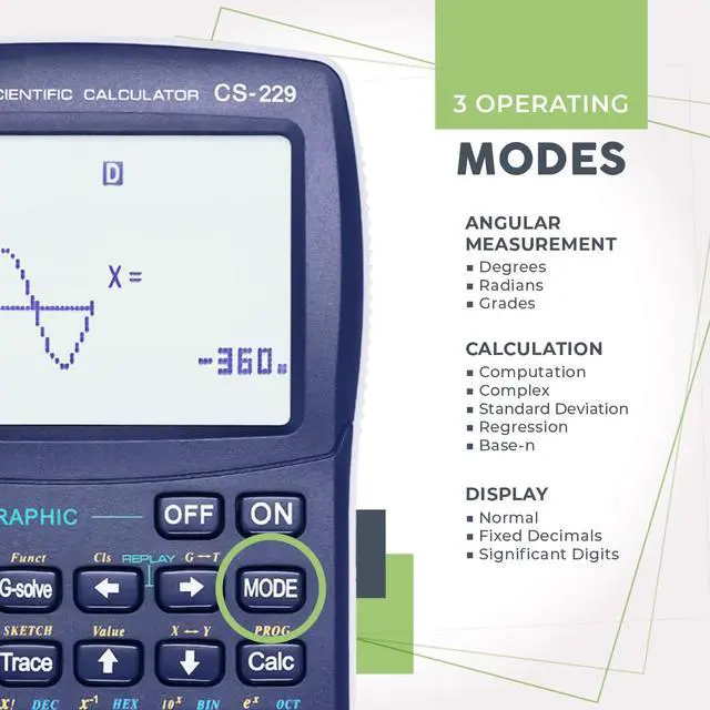 Alt view image 3 of 7 - Scientific Calculators with Graphic Functions, Graphing Calculators with Multiple Modes, Scientific Calculators for Students, High School or College Courses, Calculadora Cientifica, CS-229