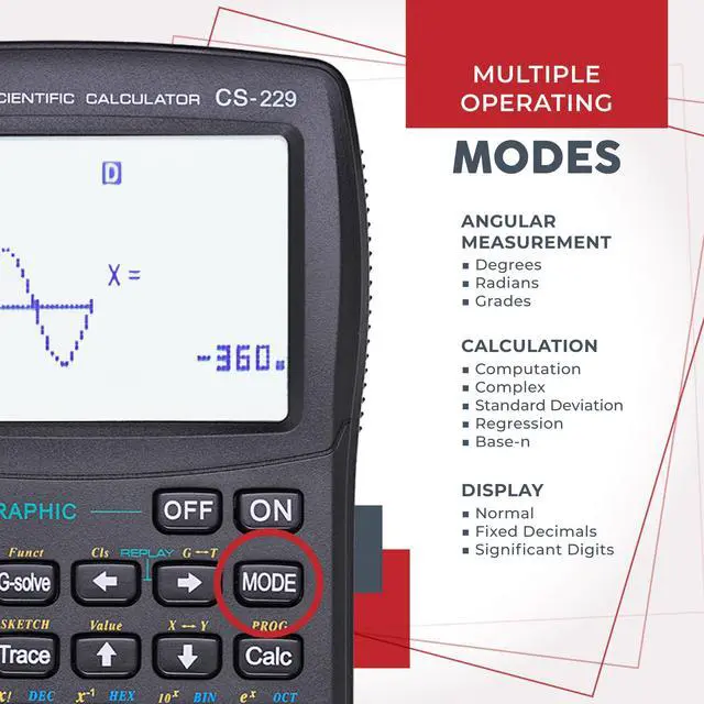 Alt view image 3 of 7 - Scientific Calculators with Graphic Functions, Graphing Calculators with Multiple Modes, Scientific Calculators for Students, High School or College Courses, Calculadora Cientifica, CS-229