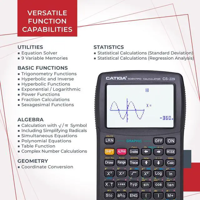 Alt view image 4 of 7 - Scientific Calculators with Graphic Functions, Graphing Calculators with Multiple Modes, Scientific Calculators for Students, High School or College Courses, Calculadora Cientifica, CS-229