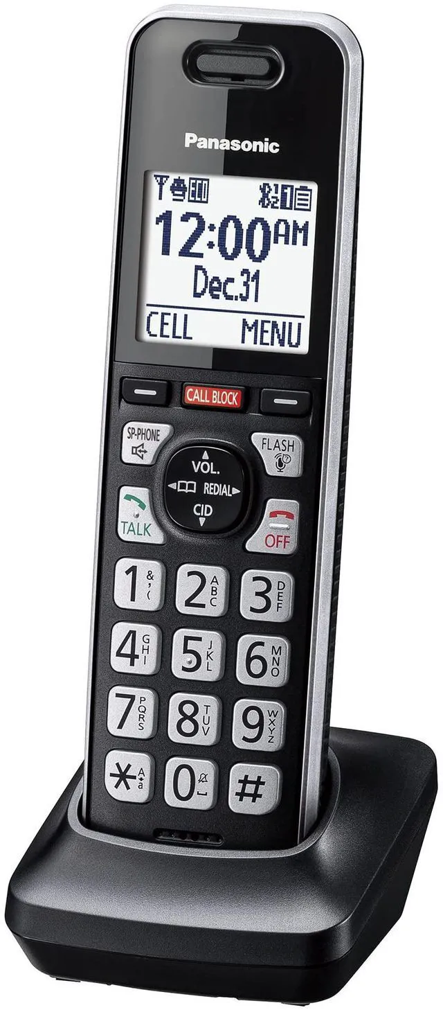 Main image of Additional Cordless Phone Handset, Advanced Call Block, Compatible with KX-TGF94x and KX-TGF97x Series - KX-TGFA97B (Black with Silver Trim)