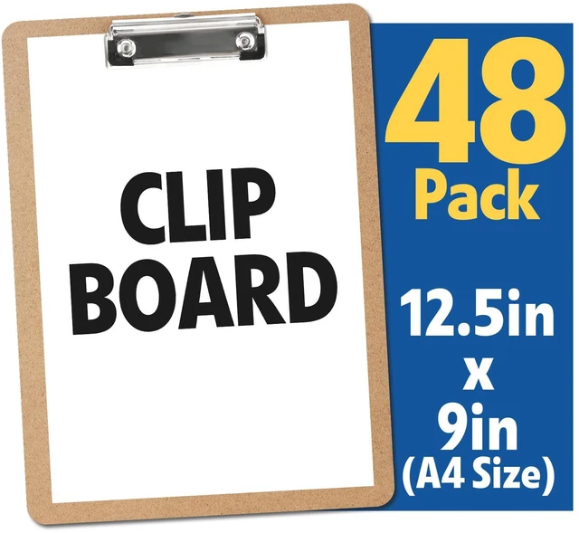 Alt view image 7 of 7 - 48 Pack Clipboards Bulk, Clip Boards 8.5x11 Standard Letter Size, Clipboards for Classroom, Wooden Clipboard
